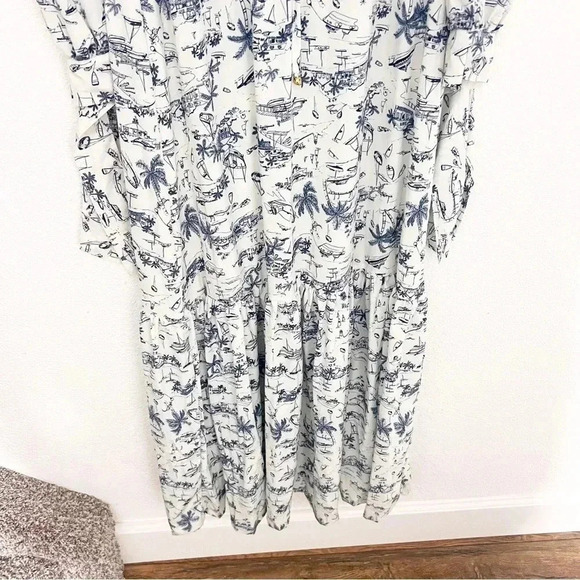 NWT Boamar Blue White Zain Village Blue Maxi Dress, Size Extra Small/Small - Picture 4 of 11